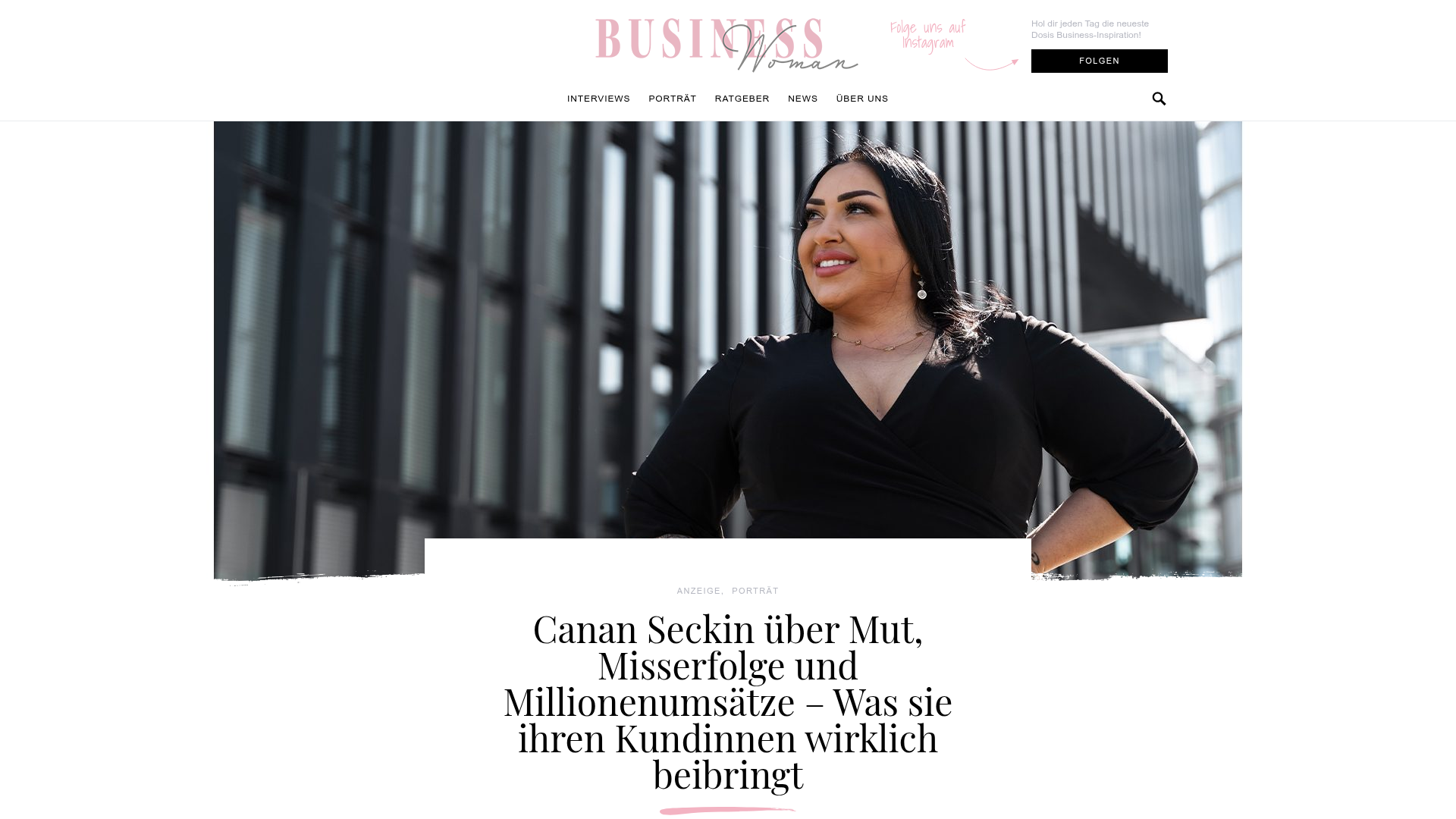 Artikel in Business Woman: Über Mut, Misserfolge und Millionenumsätze